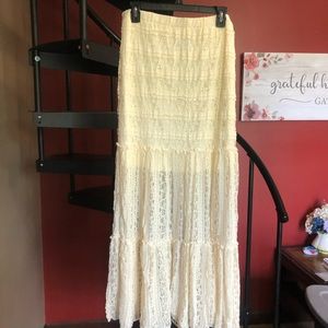 Cream lace skirt